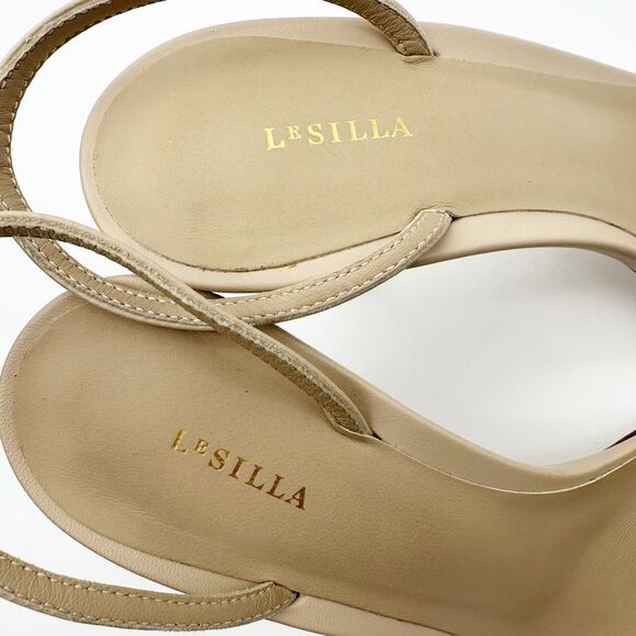 LE SILLA Barely There Beige Strappy Leather Heels Size 39 US 8.5 Sandals - Picture 9 of 12